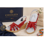Sandale dama rosii din piele naturala box cu lac si talpa tip pana S89LR